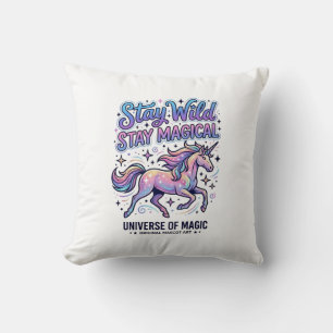 Einhorn Bleib Wild Bleib Magisch Commercial Typogr Kissen