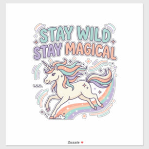 Einhorn Bleib Wild Bleib Magisch Trend Produkt Gra Aufkleber