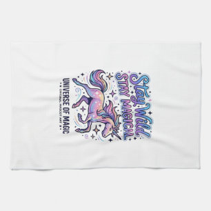 Einhorn Bleib Wild Bleib Magisch Werbe Typografie Geschirrtuch