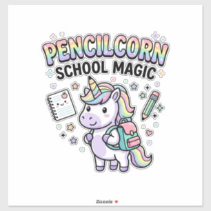 Einhorn Bleistiftstiel Schule Magie Charmante Merc Aufkleber
