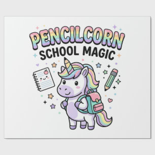 Einhorn Bleistiftstiel Schule Magie Charmante Merc Geschenkpapier