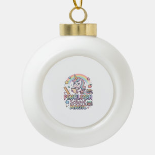 Einhorn Bleistiftstiel Schule Magie Süßer Aufklebe Keramik Kugel-Ornament