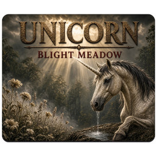 Einhorn-Blight-Meadow-Dunkler-Realismus Mousepad