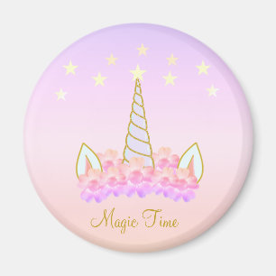 Einhorn Blumen & Sterne Magie Magnet