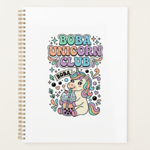 Einhorn Boba Einhorn Club Kawaii-Schriftdesign Planer