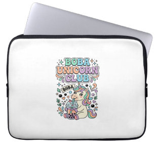 Einhorn Boba Einhorn Club Kawaii Schriftzug Design Laptopschutzhülle