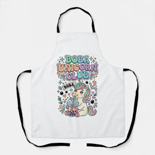 Einhorn Boba Einhorn Club Kawaii Schriftzug Design Schürze