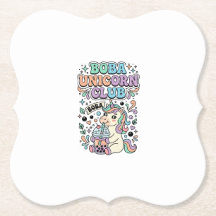 Einhorn Boba Einhorn Club Kawaii-Schriftzug-Design Untersetzer