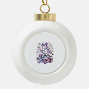 Einhorn Boo-nicorn Premium Vektor Vektordesign_1 Keramik Kugel-Ornament