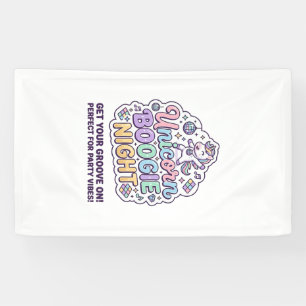 Einhorn Boogie Nacht Fette Typografie Grafik T-Shi Banner