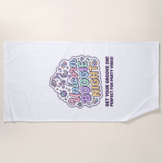 Einhorn Boogie Nacht Fette Typografie Grafik T-Shi Strandtuch