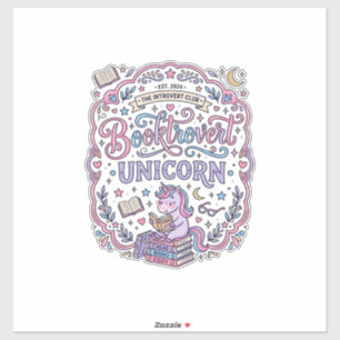Einhorn Booktrovert Einhorn Spielerei Süßes Gesche Aufkleber