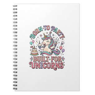 Einhorn Born to Party Gebaut für Einhörner Retro-S Notizblock