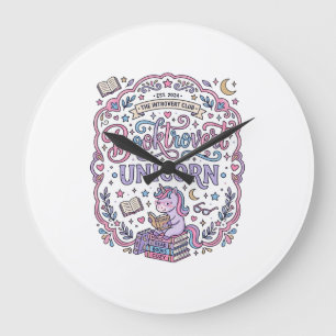 Einhorn Buchliebhaber Einhorn Spielerei Süßes Gesc Große Wanduhr