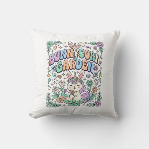 Einhorn Bunnycorn Garten Kawaii Schriftgestaltung_ Kissen
