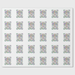 Einhorn Bunnycorn Garten Kawaii Schriftzug Design_ Geschenkpapier