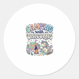 Einhorn Camping mit Einhörnern Kawaii Aufkleber un