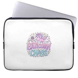 Einhorn Caticorn Chaos Süß Pastell Produkt Grafik Laptopschutzhülle
