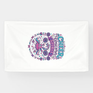 Einhorn Cheer Einhorn Geist Buntes POD Kunstwerk_ Banner