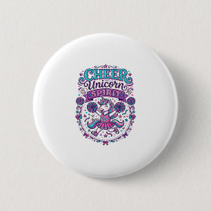 Einhorn Cheer Einhorn Geist Buntes POD Kunstwerk_ Button