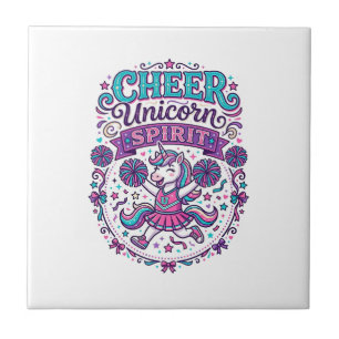 Einhorn Cheer Einhorn Geist Buntes POD Kunstwerk_ Fliese