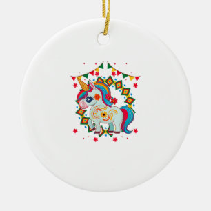 Einhorn Cinco De Mayo Party Süße Mexikanische Fies Keramik Ornament