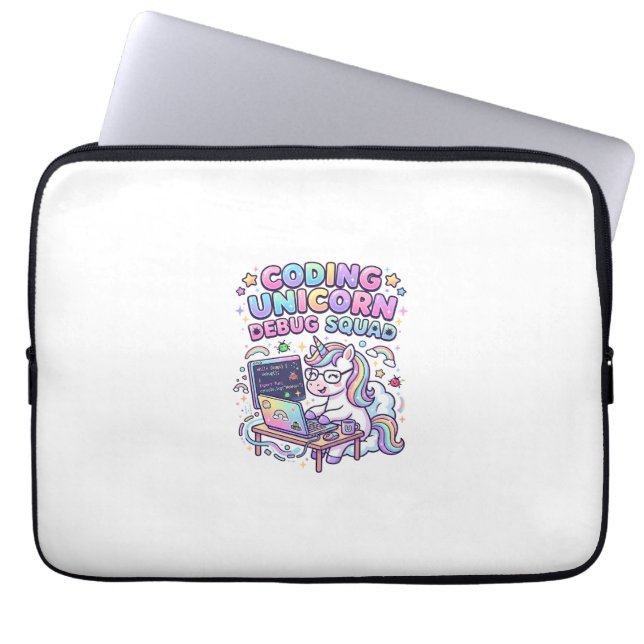 Einhorn Coding Einhorn Debug Squad Charmanter Mark Laptopschutzhülle (Vorderseite)