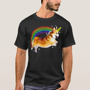 Einhorn Corgi Regenbogen-Grafik T-Shirt