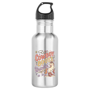 Einhorn-Cowboy-Stiefel Einhorn Whimsical Zazzle De Edelstahlflasche