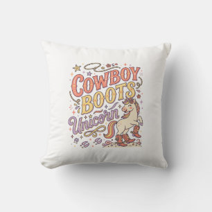 Einhorn-Cowboy-Stiefel Einhorn Whimsical Zazzle De Kissen