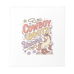 Einhorn Cowboy Stiefel Einhorn Whimsical Zazzle De Notizblock
