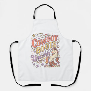 Einhorn Cowboy Stiefel Einhorn Whimsical Zazzle De Schürze