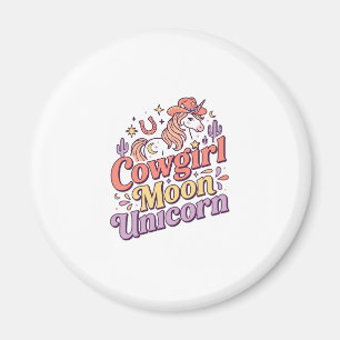 Einhorn-Cowgirl-Mond-Einhorn-Launige-Merch-Design Magnet