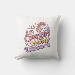 Einhorn Cowgirl Mond Einhorn Whimsical Merch Desig Kissen