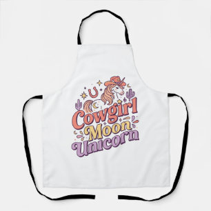 Einhorn Cowgirl Mond Einhorn Whimsical Merch Desig Schürze