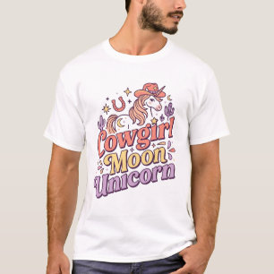 Einhorn Cowgirl Mond Einhorn Whimsical Merch Desig T-Shirt