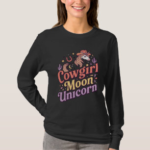 Einhorn Cowgirl Mond Einhorn Whimsical Merch Desig T-Shirt