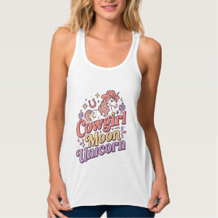 Einhorn Cowgirl Mond Einhorn Whimsical Merch Desig Tank Top