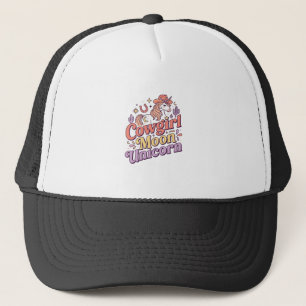 Einhorn Cowgirl Mond Einhorn Whimsical Merch Desig Truckerkappe