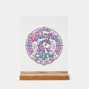 Einhorn-Crew lustiger Druck auf Anfrage Design_1 Acrylschild