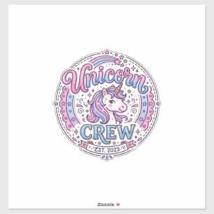 Einhorn-Crew lustiger Druck auf Anfrage Design_1 Aufkleber