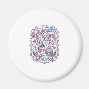 Einhorn Cupcake Einhorn Bäckerei Weißer Hintergrun Magnet