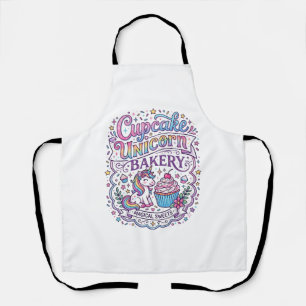 Einhorn Cupcake Einhorn Bäckerei Weißer Hintergrun Schürze