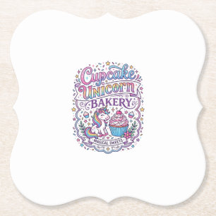 Einhorn Cupcake Einhorn Bäckerei Weißer Hintergrun Untersetzer