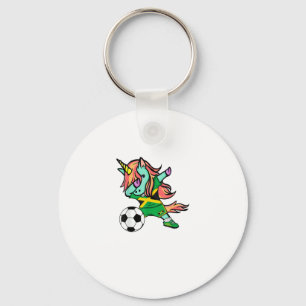 Einhorn Dab Jamaika Fußballtrikot Jamaikanisches F Schlüsselanhänger
