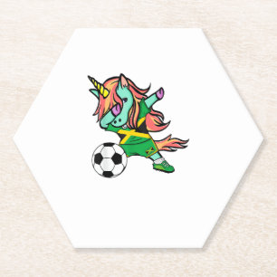 Einhorn Dab Jamaika Fußballtrikot Jamaikanisches F Untersetzer