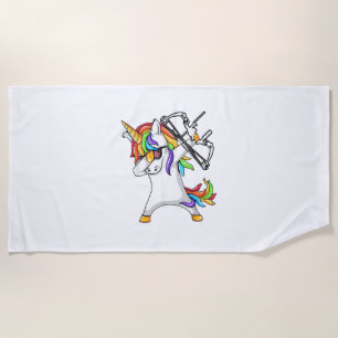 Einhorn Dabbing Bogenschießen Lustiges Shirt Strandtuch