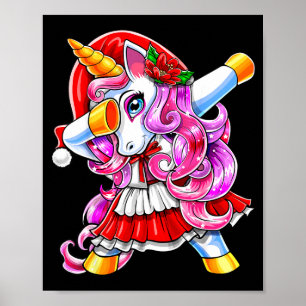 Einhorn-Dabbing-Weihnachts-Santa-Kostüm Einhorn Ge Poster