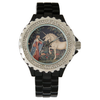 Einhorn-Dame im Garten Armbanduhr
