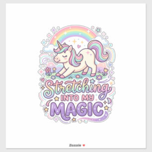 Einhorn, das sich in meine magische fette Schrifta Aufkleber